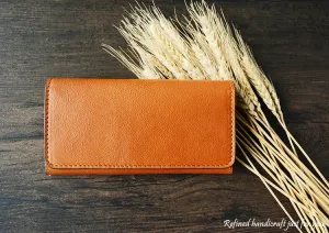 Custom Handmade Vegetable Tanned Italian Leather Card Holder Leather Wallet Money Purse Clutch D053